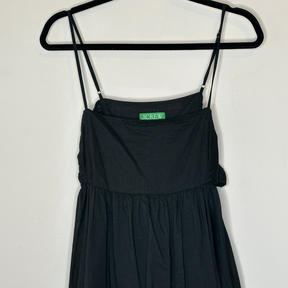 J. Crew Re-Imagined‎ Bow Front Black Cotton Beach Midi Dress Summer Medium - Picture 7 of 13